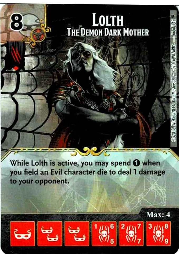 1x Card & Die - Dice Masters D&D Faerun Under Siege - Lolth Common #66 - Изображение 1 из 1