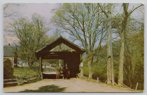 Postal Waitsfield Vermont histórico puente cubierto c1960 - Imagen 1 de 2