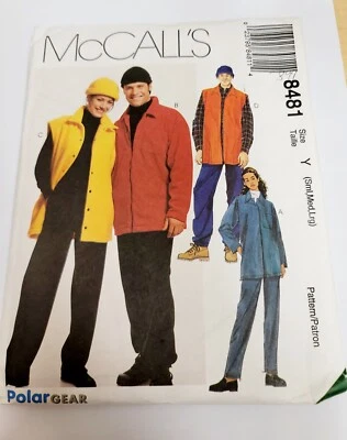 McCalls 8481 Unisex Misses Mens Shirt-Jacket Vest Pants Hat Sewing Pattern Uncut - Image 1 of 2