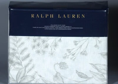 RALPH LAUREN GENEVIEVE FLORAL GREY 100% Cotton FULL/QUEEN Duvet Cover - Image 1 of 2