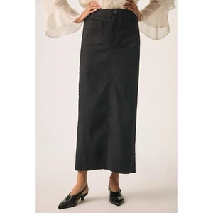 Anthropologie The Colette Maxi Skirt Maeve Womens 2X Black Stretch Pockets NWT - Picture 1 of 14