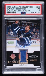 2019 Ultimate Collection Icons Jersey /135 Connor Hellebuyck #UIA-CH PSA 7 Auto