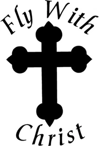 Calcomanía adhesiva FLY WITH CHRIST calcomanías de coche CRUZ Dios Cristiano Jesús  - Imagen 1 de 1