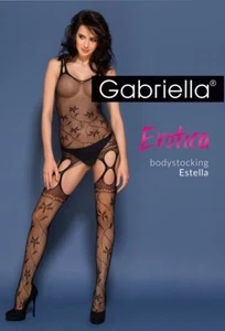 Gabriella Erotica Estella Bodystocking Sin Entrepierna Estampado Malla Entrepierna Abierta - Imagen 1 de 4