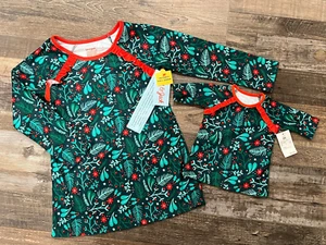 Pigiama natalizio vestito bambina Cat & Jack nuovo con etichette set bambola abbinato 3T - Foto 1 di 3