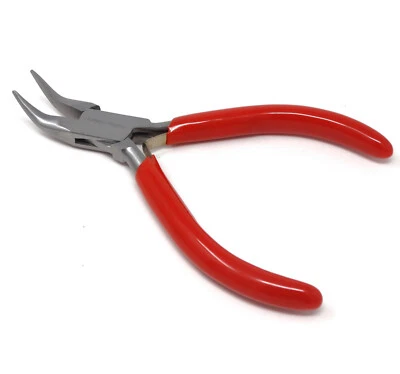 Bent Nose Pliers 45º Smooth Jaws Jewelry Making Hobby Craft Wire Work 5" - Vinyl - Image 1 of 4