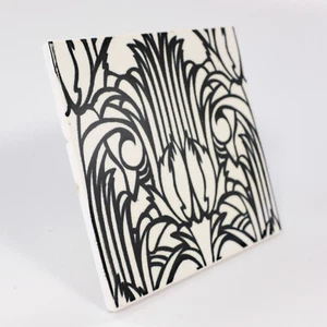 Art Deco Fliese nach Maß weiß glasiert 150 mm - Bild 1 von 1