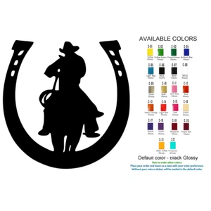 Horse Vinyl Decal Sticker Car Window Laptop Horseshoe Western Cowboy USA Seller - Picture 1 of 13