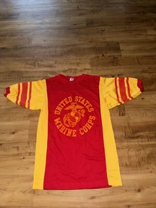 Vintage 80s  United States Marine Corps T-Shirt Jersey Artex Sz Medium USA - Picture 1 of 10