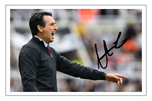Autógrafo firmado UNAI EMERY 6x4 pulgadas FOTO firma regalo preimpreso ASTON VILLA - Imagen 1 de 2