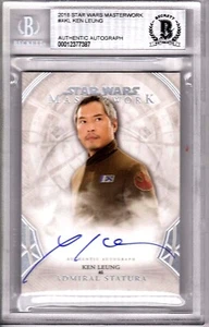 2018 Star Wars Masterwork KEN LEUNG "ADM. STATURA" Signed Card BAS Slabbed - Picture 1 of 4