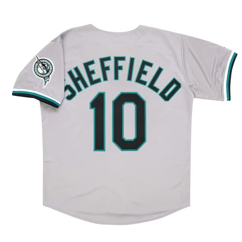 Gary Sheffield 1997 Florida Marlins Grey Road Jersey w/ Team Patch Men (S-3XL) Cover