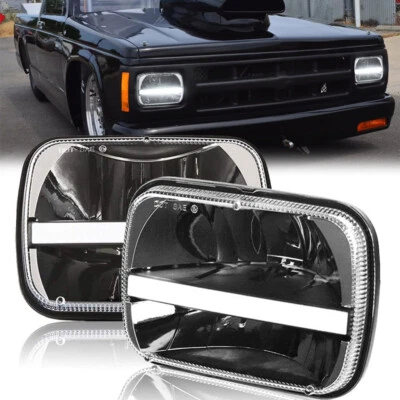 2x Faros LED 7x6" 5x7" con Señal Ámbar DRL Para Chevrolet S10 Blazer 83-1994 Foto 1 de 4