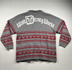 Disney Spirit Jersey Sweater Men 2xl Cardigan Full Zip Walt World All Over Print