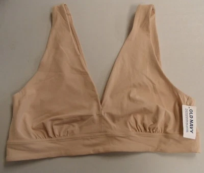Sutiã OLD NAVY Barely There V No Show Bralette Top Frappe Feminino Tamanho G Novo com etiquetas $29. - Imagem 1 de 4