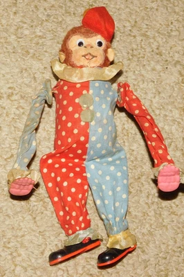 Vintage Key Wind Up Monkey vira com braços funcionando - Imagem 1 de 4