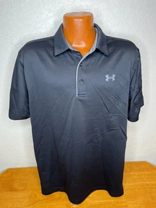 Herren Under Armour Loose Heat Gear S/S Polo Golf Shirt Schwarz | Extra Large XL - Bild 1 von 5