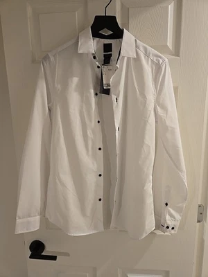 Nueva Camisa de Vestir H&M Blanca y Negra Para Hombre Pequeña S Nueva con Etiquetas Foto 1 de 2