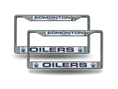 Edmonton Oilers NHL Hockey Chrome Metal License Plate Frame - Set of 2 Frames - Image 1 of 4