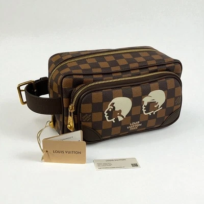 Louis Vuitton x Nigo Dopp Kit PARIS Damier Ebene Canvas MENS BAG - Image 1 of 4