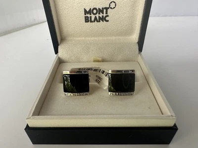 Nuevos gemelos Montblanc para hombre clásicos cuadrados plateados de negocios negros Foto 1 de 4