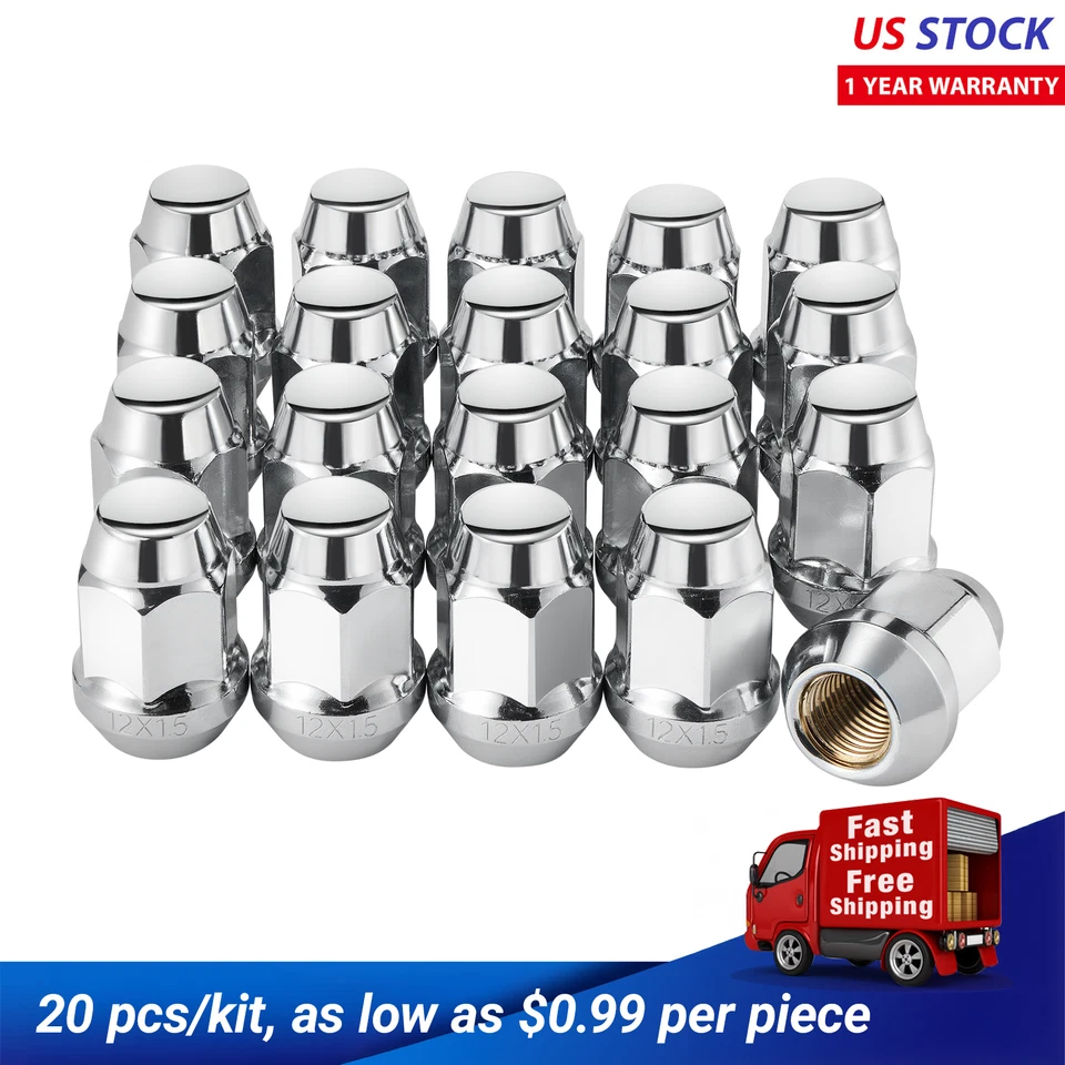 [20] Tuerca de bellota cromada 12x1,5 apta para Isuzu Plymouth Eagle Geo Mitsubishi Foto 1 de 4