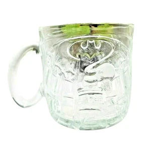 Vintage 1995 McDonalds Riddler Batman Forever Cup Glass Mug Embossed Glass - Picture 1 of 5