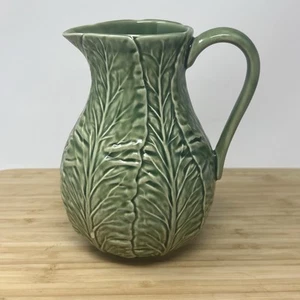 BORDALLO PINHEIRO Cabbage Green 6 1/4" creamer or small pitcher. MINT! - Picture 1 of 4