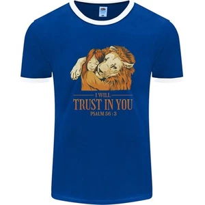 Religión Cristianismo Biblia Confianza En León Camiseta Ringer Para Hombre FotL - Imagen 1 de 11