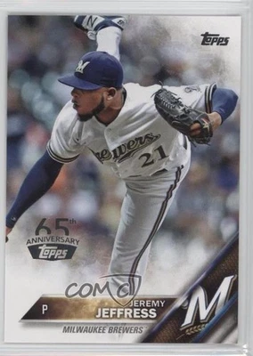 2016 Topps 65th Anniversary Stamp Jeremy Jeffress #544 - Image 1 of 2