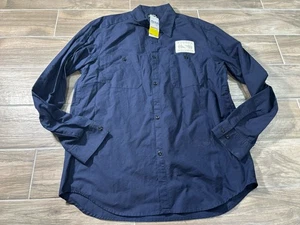 Vintage Stussy Shirt Mens XL Blue Button Down Patch Pocket Made in USA New - Picture 1 of 13