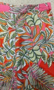 C & C California Linen All Over Tropical Print Pull On Wide Leg Pants Women's XL - Picture 1 of 6