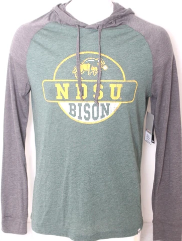 NEW North Dakota State Bison Colosseum Athletics Hooded Pullover LS Shirt Mens L Cover