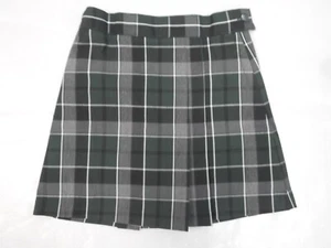 Girls R/K Green & Gray Plaid Box Pleat Uniform Skort Sizes 3 - 7 - Picture 1 of 6
