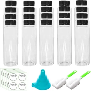 20 Pcs Plastic Bottles with Caps, 250Ml Plastic Juice Bottles with Caps, Reusab - Picture 1 of 12