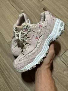 Zapatos deportivos informales Skechers para mujer talla 8 D Lites flores brillantes 11977W rosa - Imagen 1 de 10