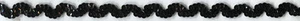 1/2" SCHWARZ RIC RAC WELLE PAILLETTEN STOFF BORTE 10 YARD - Bild 1 von 1