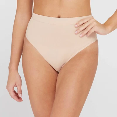 Large - ASSETS SPANX Womens All Around Smoothers Thong - Beige - Image 1 of 4