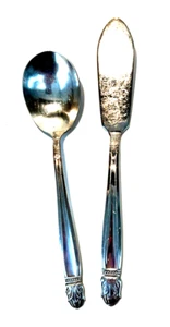Holmes & Edwards 2 pc Sugar Butter Inlaid Deep Silver DANISH PRINCESS Flatware - Picture 1 of 5