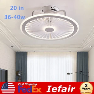 50cm Acrylic Ceiling Fan Light LED Chandelier Fixture 3-Speed/Colors w/ Remote - Picture 1 of 11