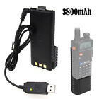 BL-5L 3800mAh Extended Li-Ion Battery with USB Charging Cable for Baofeng UV-5R
