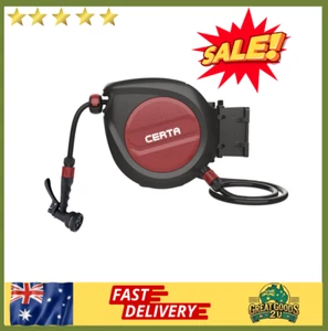 Certa 15m Retractable Garden Hose Auto Rewind Reel Spray Nozzle Water Storage - Picture 1 of 6