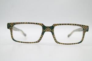 Vintage LORENZO Monteverdi Grün Mehrfarbig Eckig Brille Brillengestell NOS