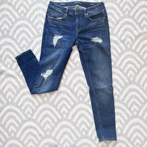 VIGOSS Women’s Jagger Distressed Classic Fit Skinny Blue Denim Jeans 28 - Picture 1 of 10