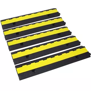 5Pcs Cable Protector Ramp 2Channel Rubber Electrical Wire Cover Speed Bump - Bild 1 von 12