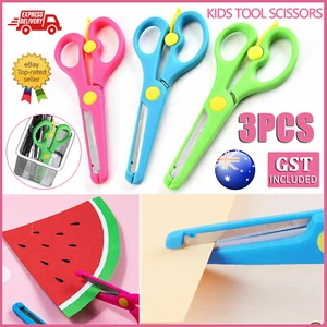3X Student Protective Cutting Craft Hand Kids Tool Scissors Paper Cut DIY Tools - Picture 1 of 11