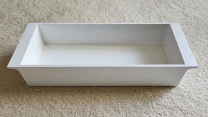 mDesign white bamboo storage organizer tray bin with handles - Picture 1 of 6