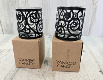 Portavelas Yankee 2 soportes votivos de pergamino negro Foto 1 de 4