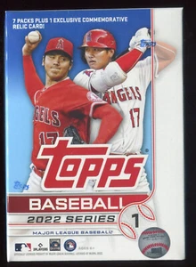 2022 Topps Series 1 Baseball BLASTER BOX (7 Packs + 1 Relic) Free Ship QTY AVAIL - Picture 1 of 1