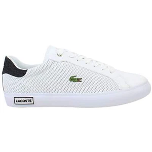 Zapatillas deportivas para hombre Lacoste Powercourt 2.0 2231 con cordones de cuero liso blanco 746SMA026 - Imagen 1 de 15